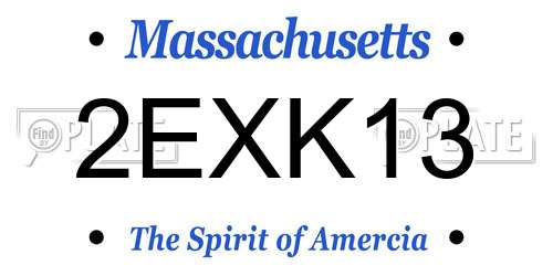 2EXK13 Massachusetts License Plate