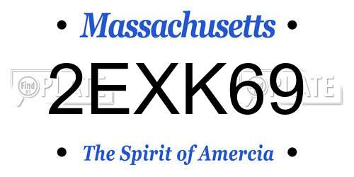 2EXK69 Massachusetts License Plate