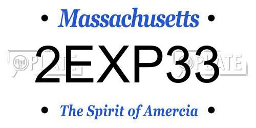 2EXP33 Massachusetts License Plate
