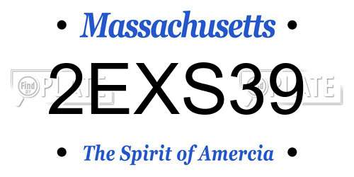 2EXS39 Massachusetts License Plate
