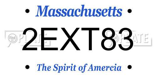 2EXT83 Massachusetts License Plate