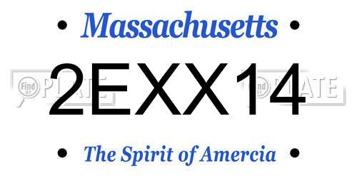 2EXX14 Massachusetts License Plate