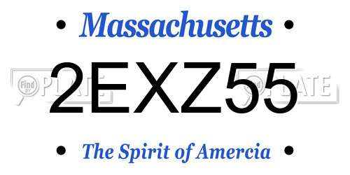 2EXZ55 Massachusetts License Plate