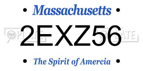 2EXZ56 Massachusetts License Plate