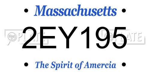 2EY195 Massachusetts License Plate