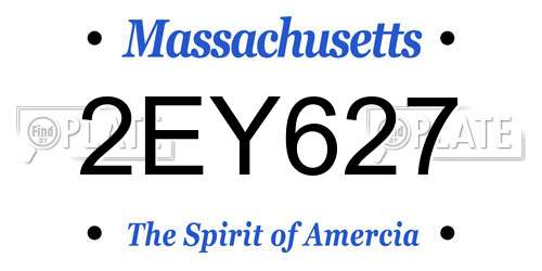 2EY627 Massachusetts License Plate
