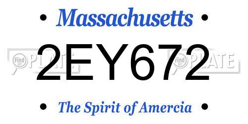 2EY672 Massachusetts License Plate