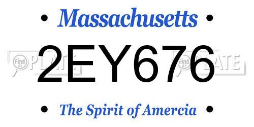 2EY676 Massachusetts License Plate