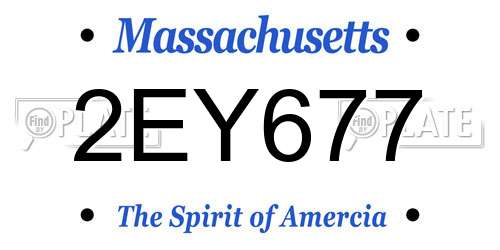 2EY677 Massachusetts License Plate
