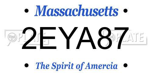 2EYA87 Massachusetts License Plate