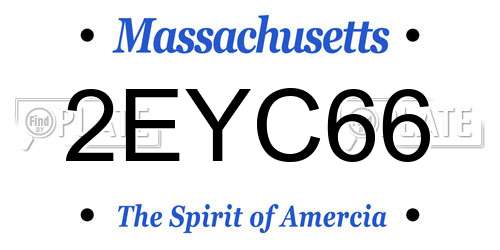 2EYC66 Massachusetts License Plate