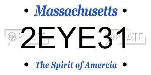 2EYE31 Massachusetts License Plate