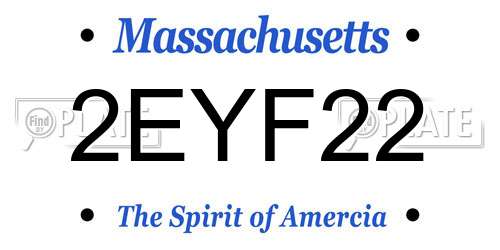 2EYF22 Massachusetts License Plate