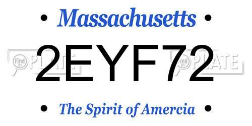 2EYF72 Massachusetts License Plate