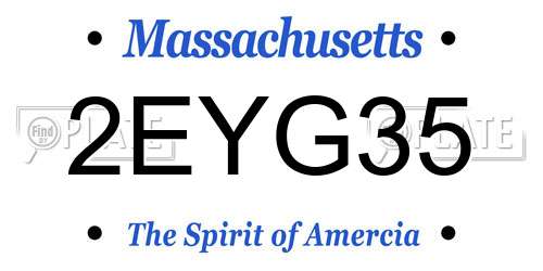 2EYG35 Massachusetts License Plate