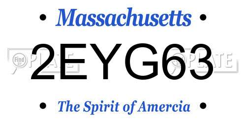 2EYG63 Massachusetts License Plate