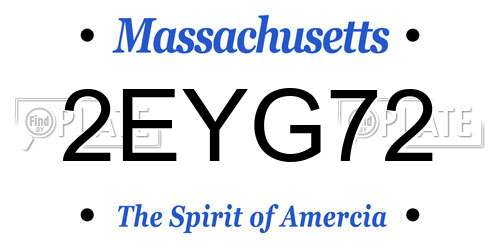 2EYG72 Massachusetts License Plate
