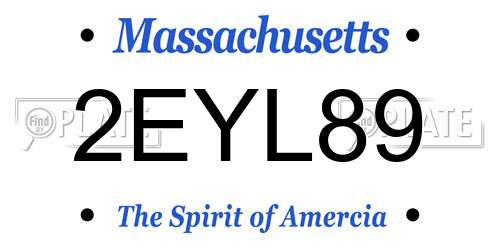 2EYL89 Massachusetts License Plate