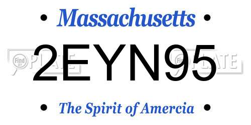 2EYN95 Massachusetts License Plate