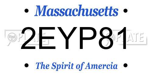 2EYP81 Massachusetts License Plate