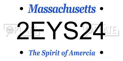 2EYS24 Massachusetts License Plate
