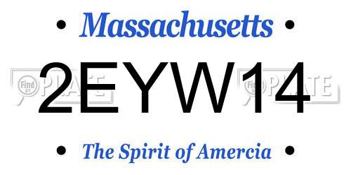 2EYW14 Massachusetts License Plate