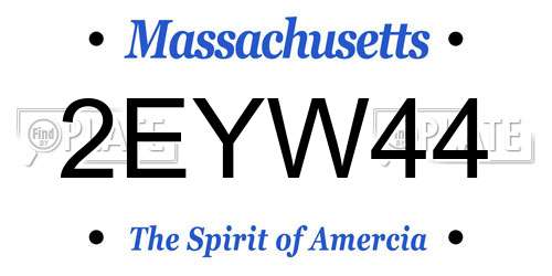 2EYW44 Massachusetts License Plate
