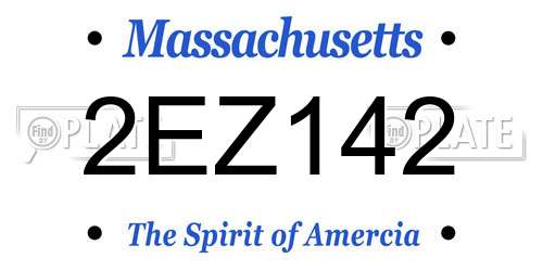 2EZ142 Massachusetts License Plate