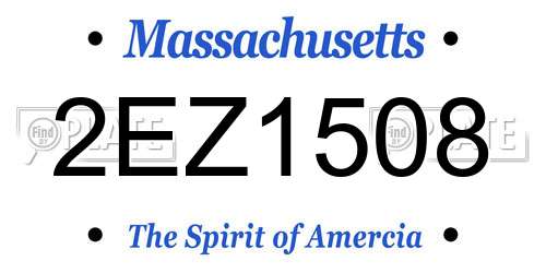 2EZ1508 Massachusetts License Plate