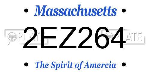 2EZ264 Massachusetts License Plate