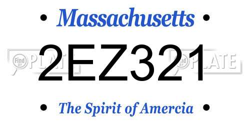 2EZ321 Massachusetts License Plate