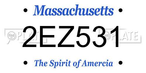 2EZ531 Massachusetts License Plate