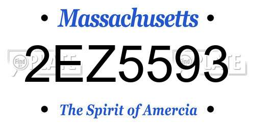 2EZ5593 Massachusetts License Plate