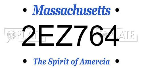 2EZ764 Massachusetts License Plate