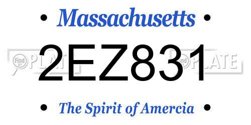 2EZ831 Massachusetts License Plate