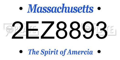 2EZ8893 Massachusetts License Plate