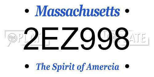 2EZ998 Massachusetts License Plate