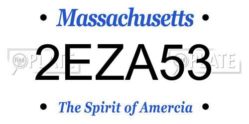 2EZA53 Massachusetts License Plate