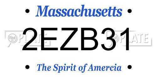 2EZB31 Massachusetts License Plate