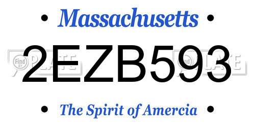 2EZB593 Massachusetts License Plate