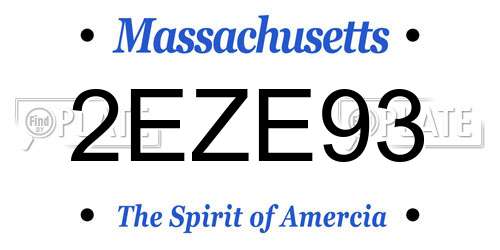 2EZE93 Massachusetts License Plate