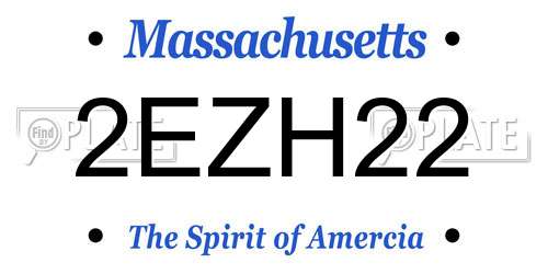 2EZH22 Massachusetts License Plate