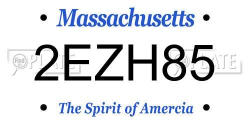 2EZH85 Massachusetts License Plate