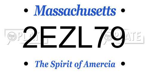 2EZL79 Massachusetts License Plate