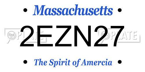 2EZN27 Massachusetts License Plate