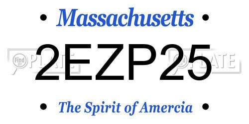 2EZP25 Massachusetts License Plate