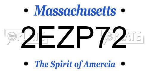 2EZP72 Massachusetts License Plate