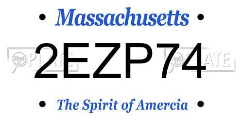 2EZP74 Massachusetts License Plate