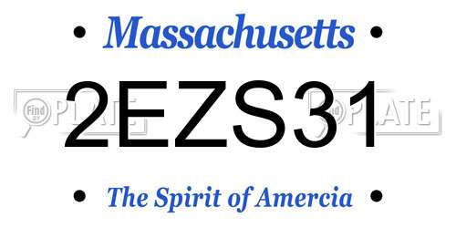 2EZS31 Massachusetts License Plate