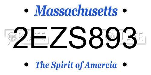 2EZS893 Massachusetts License Plate